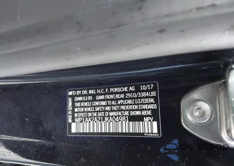 2018 Porsche Cayenne из США, поврежденный, VIN WP1AA2A21JKA04981